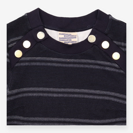 Navy Striped Sailor Button Top and Trousers Set