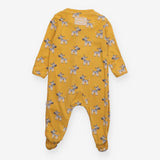 Yellow Zebra Zip up Sleepsuit