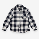 Shirt Flannel Tartan Check Black and White