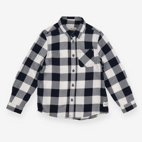 Shirt Flannel Tartan Check Black and White