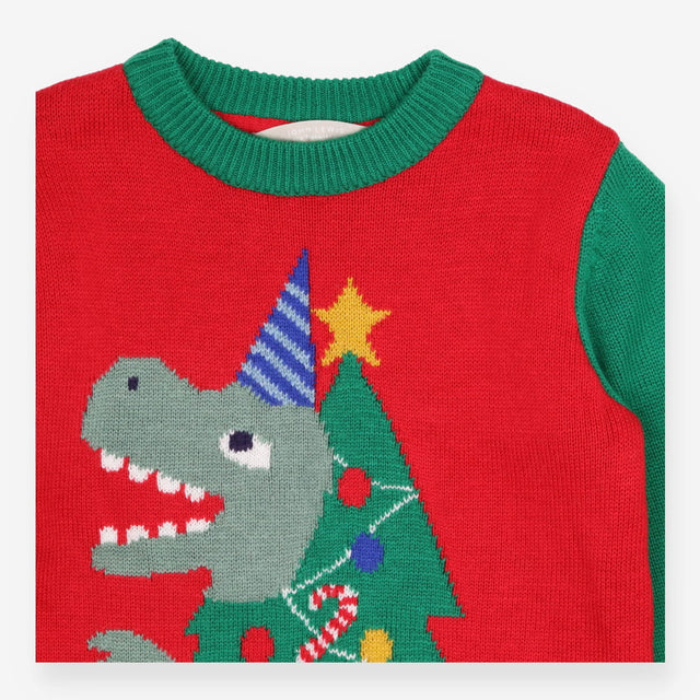 Dino Christmas Tree Knit Jumper