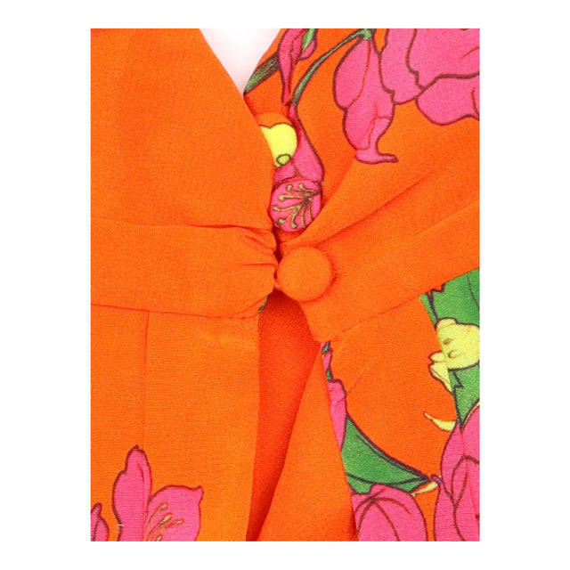 Karen Millen Orange Floral Print Sleeveless Draped