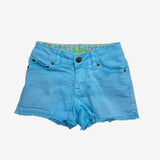 Blue Denim Frayed Shorts