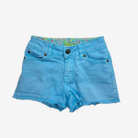 Blue Denim Frayed Shorts