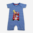 Romper blue striped animal bus