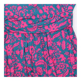Dress Pink Teal Floral Jersey Faux Wrap Midi