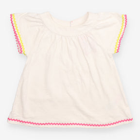 Tunic tee cream with ric rac trim