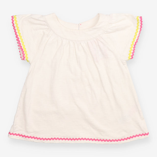 Tunic tee cream with ric rac trim