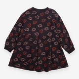 Sweater dress jersey dark grey with flowers