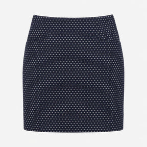 Dark Navy Silver Metallic Jacquard Cotton Stretch 