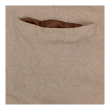Midi Sweater Dress Cream & Brown Merino Wool, Silk