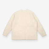 Chunky Knit Cream Open Cardigan with Pockets