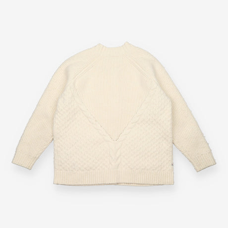 Chunky Knit Cream Open Cardigan with Pockets