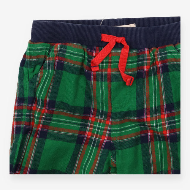 Trousers Pull On Green Tartan