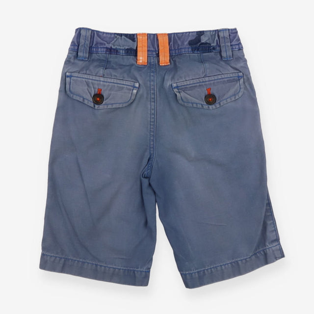 Blue shorts with camo waistband