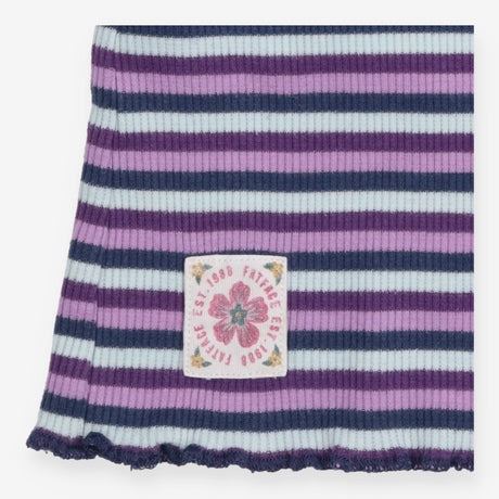 T-Shirt Roll Neck Purple and Navy Stripe