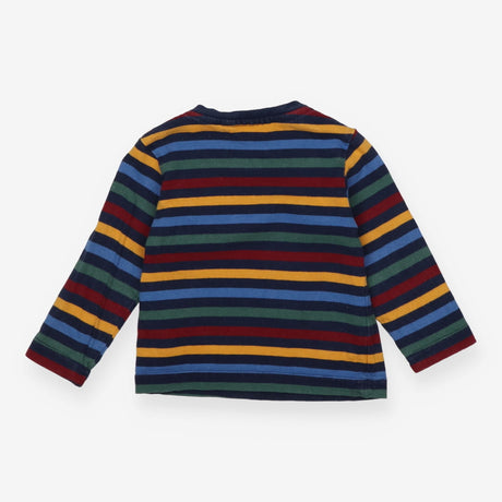 T-shirt long sleeve navy multi striped