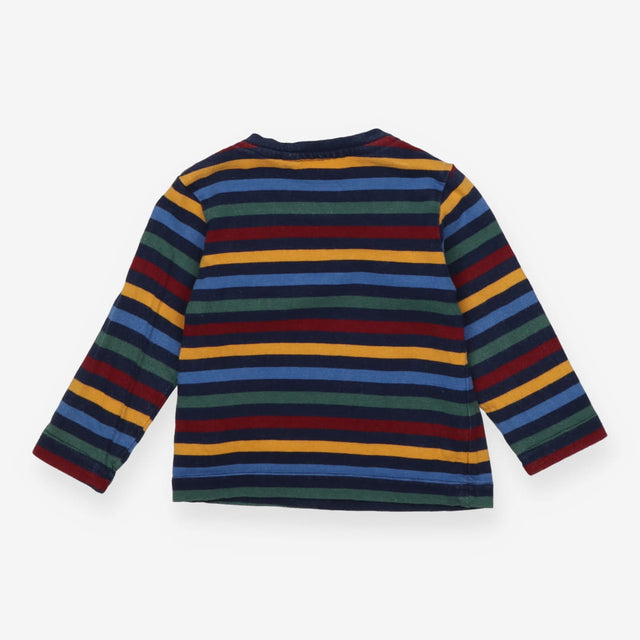 T-shirt long sleeve navy multi striped