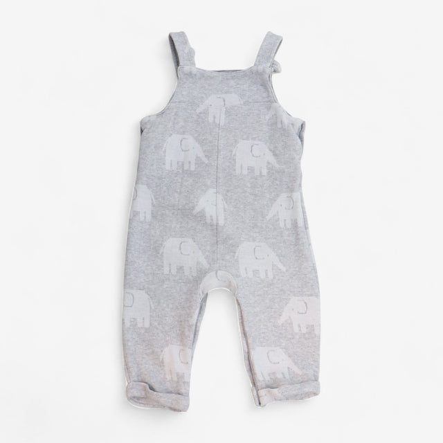 Dungarees Grey with White Elephants
