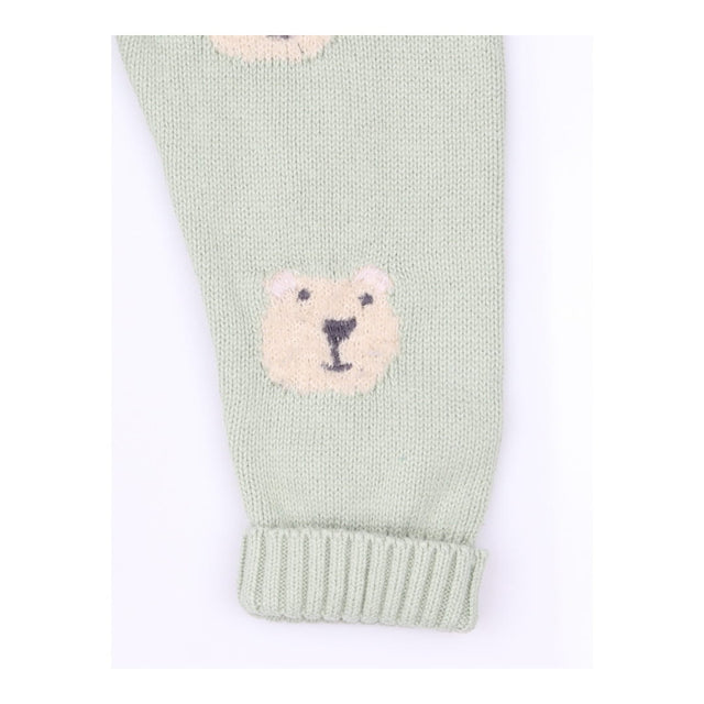 Green knit outfit with polar bears
