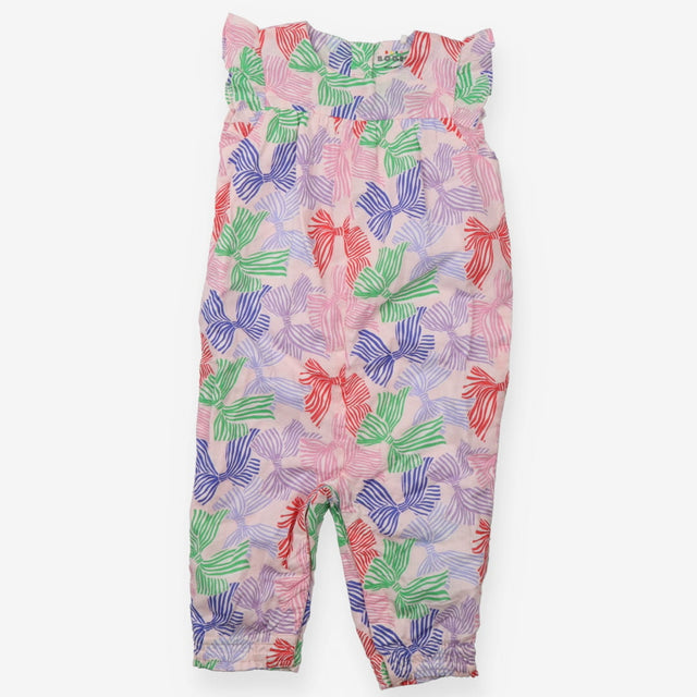 Jumpsuit frill sleeves coloured stripey bows
