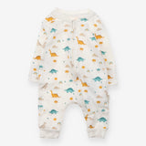 Sleepsuit white with dinos and rainbows