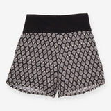Maternity Shorts Black White Print Over Bump