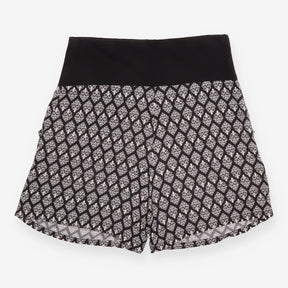 Maternity Shorts Black White Print Over Bump