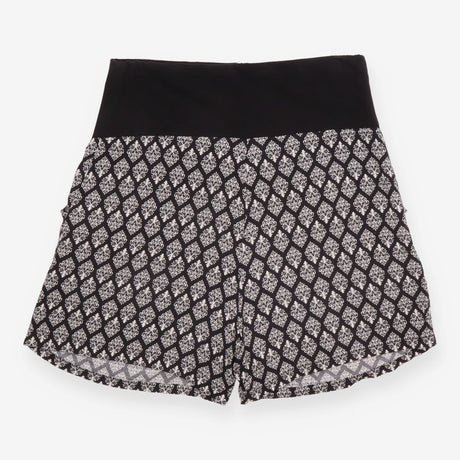 Maternity Shorts Black White Print Over Bump