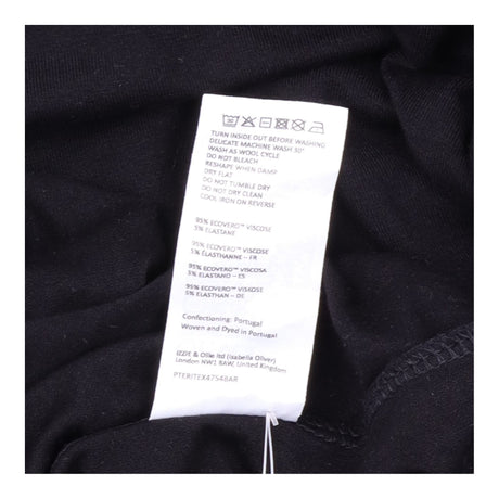 Black EcoVero Viscose Stretch Side Ruched Long Sle