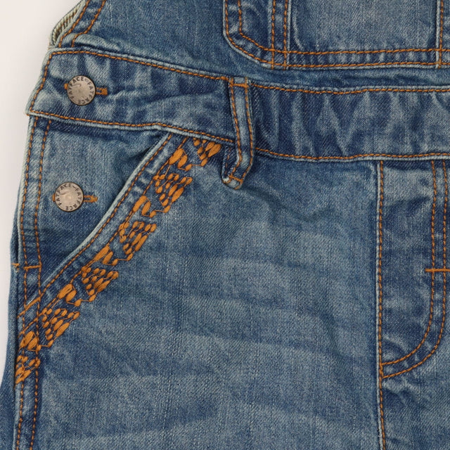 Denim light wash dungarees