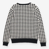 Paule Ka Black & White Geometric Knit Sweater Luxu