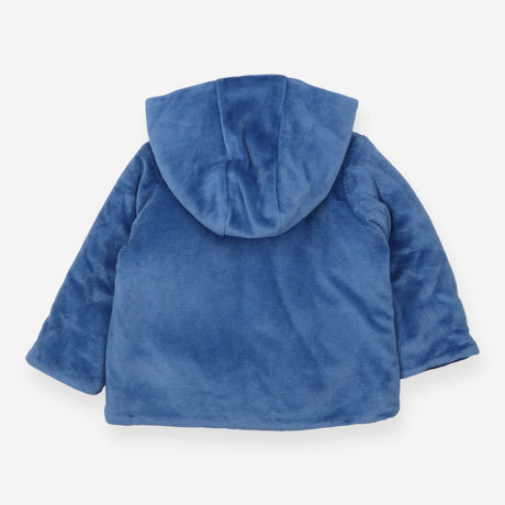 Jacket hooded blue velour car lining