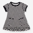 Jersey dress black and white waves