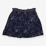 Mini Skirt Navy Abstract Bird Print