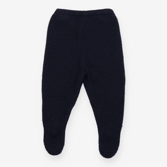 Knit footed baby joggers navy