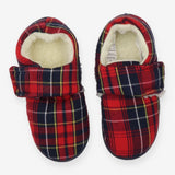 Slippers red and navy tartan