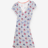 Mandala tile floral wrap dress