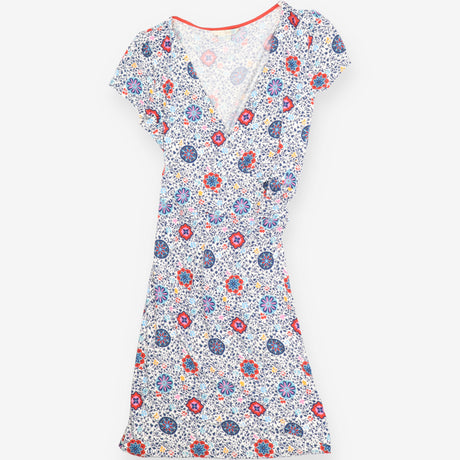 Mandala tile floral wrap dress