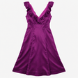 Purple Silk Blend Maxi Dress with Ruched Bust Deta