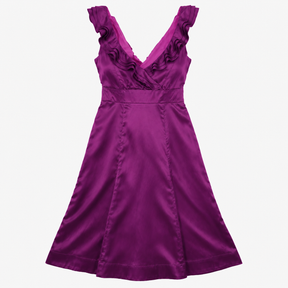 Purple Silk Blend Maxi Dress with Ruched Bust Deta