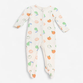 Sleepsuit cream with fruit print