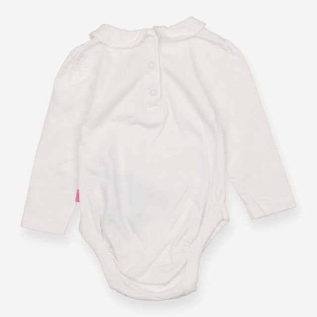 Plain White Collared Bodysuit 