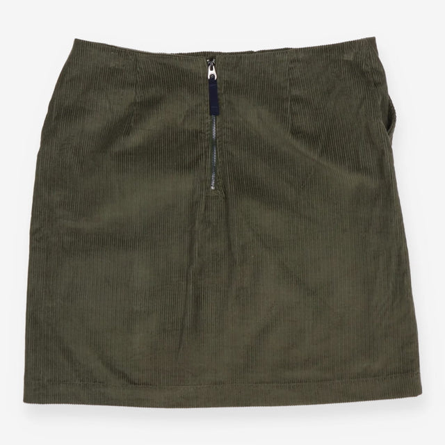 Skirt Khaki Corduroy A Line Cotton Above Knee