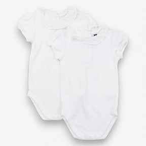 2 Packs Bodysuit Collared White