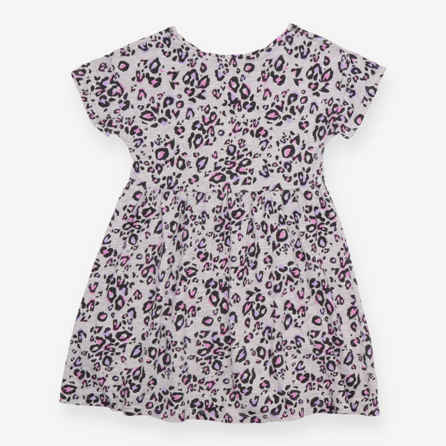 Dress jersey SS grey animal print