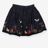 Twirly Skirt Navy Winter Forrest Friends