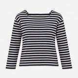 Top Breton Stripe Long Sleeve Navy Blue Ecru