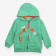 Hoodie green bee rainbow flowers