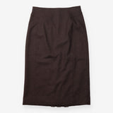 Skirt 97% Wool Pleated Midi Brown